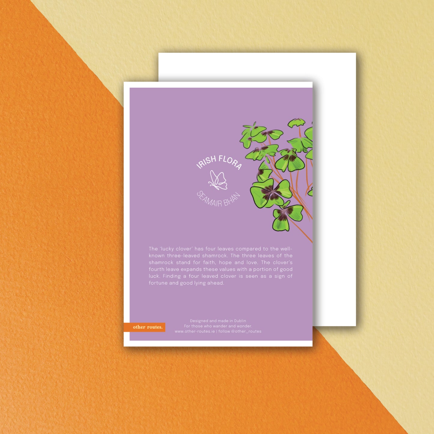 Birthday Card 'Shamrock' - Purple