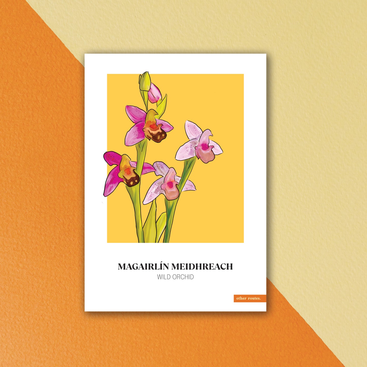 A5 Floral Print 'Wild Orchid'