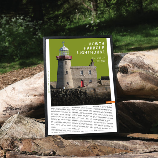 'Howth Harbour Lighthouse' Print A3